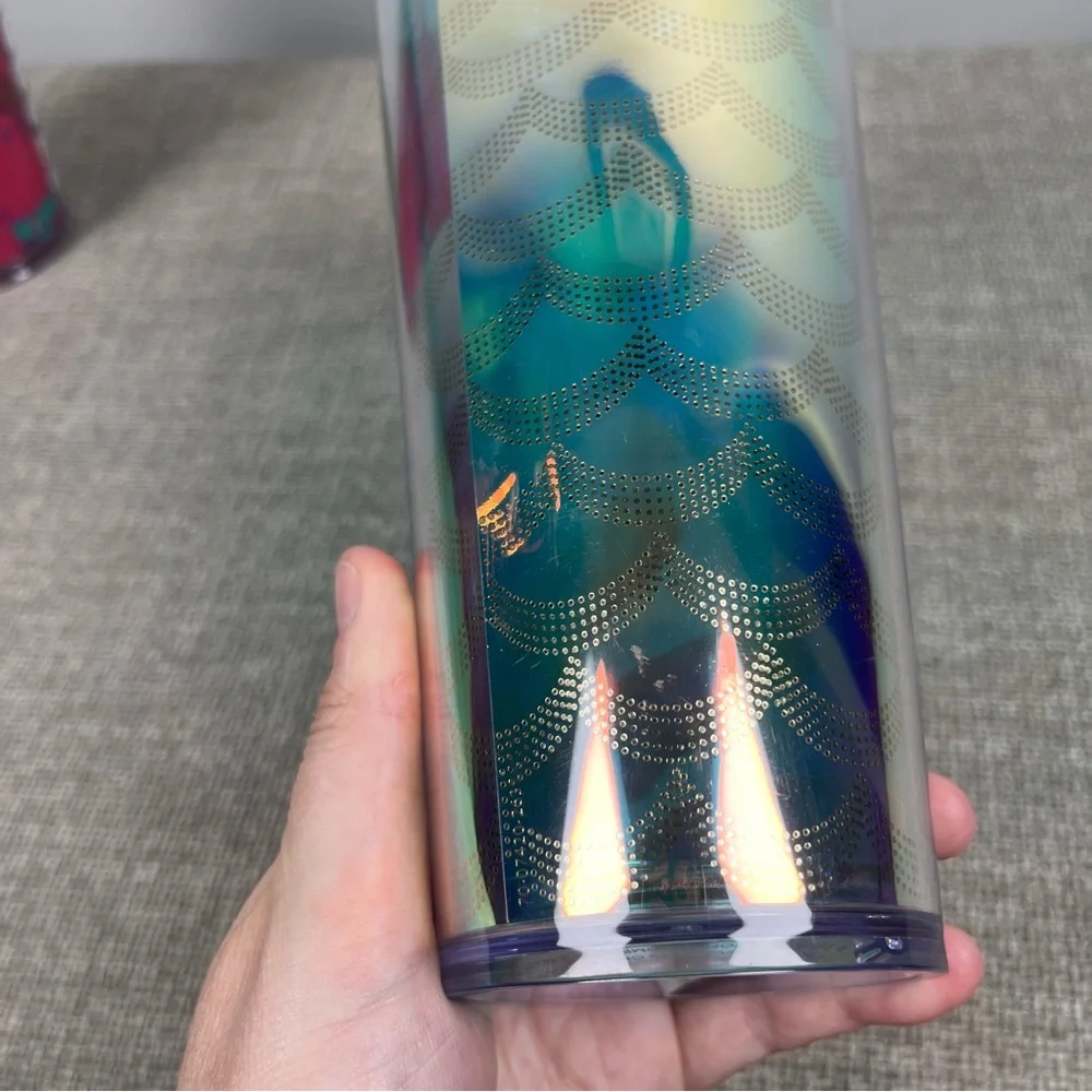Lot of 5 Starbucks Venti Grande Aloha Mermaid Summer Plastic Cold Cups Tumbler
